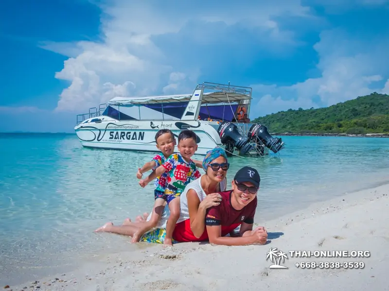 Морская экскурсия Аквамарин на скоростном катере, катамаране Сарган по необитаемым островам Паттайи, аренда катера в Тайланде, сноркелинг-туры Тайланда - фото 25